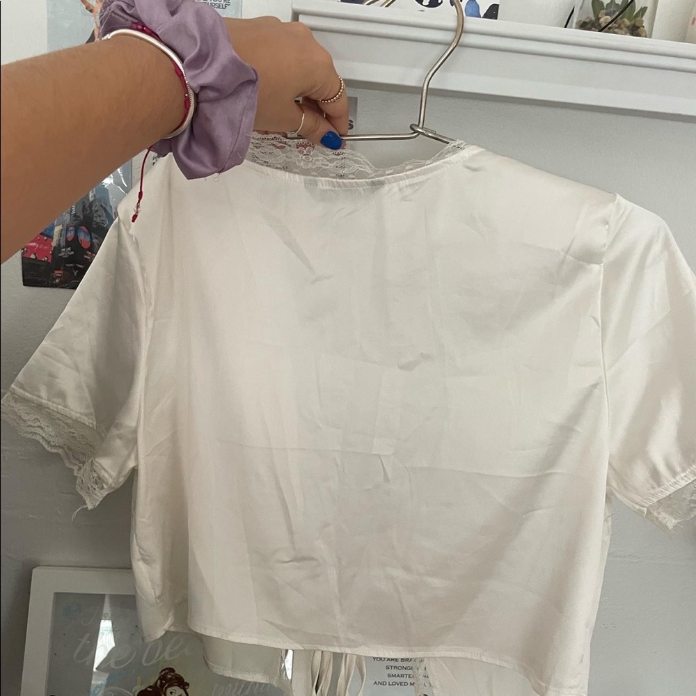 White lace shirt